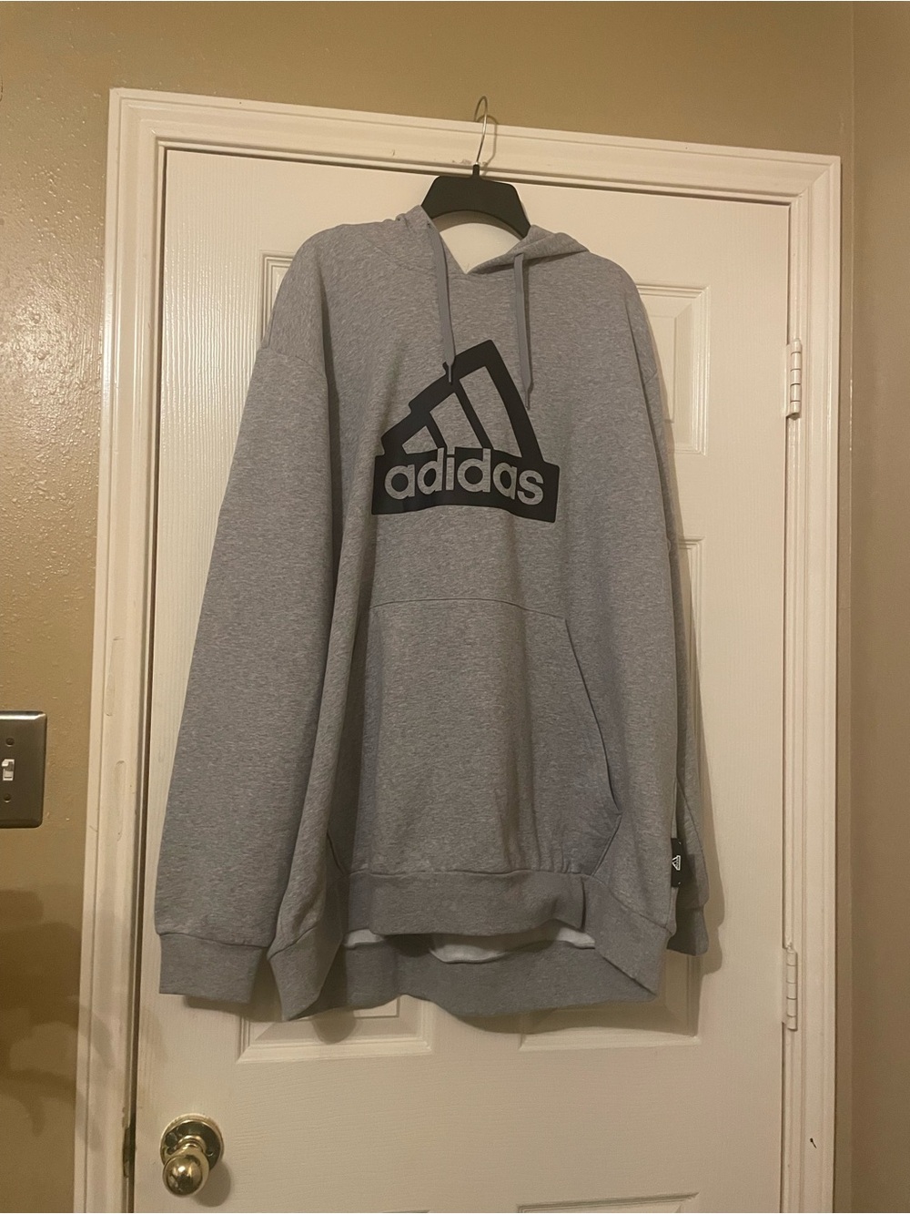 Adidas Men's Gray Logo Hoodie Size: 2XL